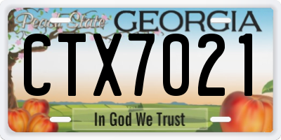 GA license plate CTX7021