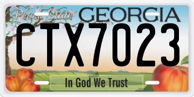 GA license plate CTX7023