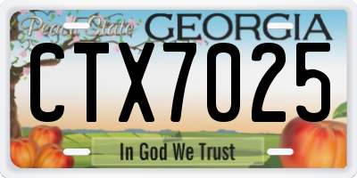 GA license plate CTX7025