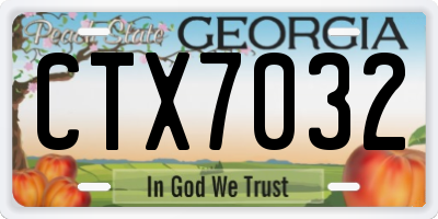 GA license plate CTX7032