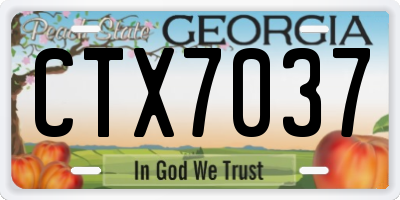 GA license plate CTX7037