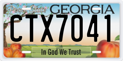GA license plate CTX7041