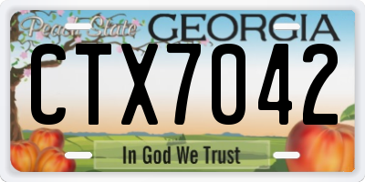 GA license plate CTX7042