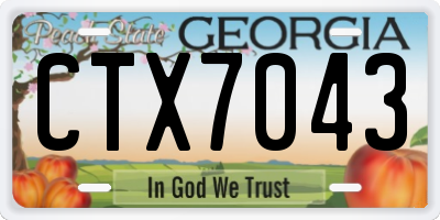 GA license plate CTX7043