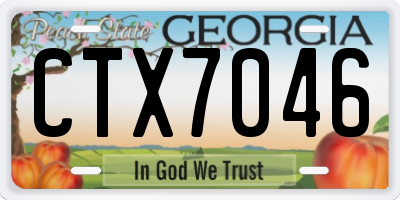 GA license plate CTX7046