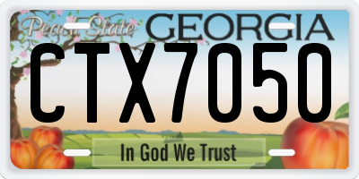 GA license plate CTX7050