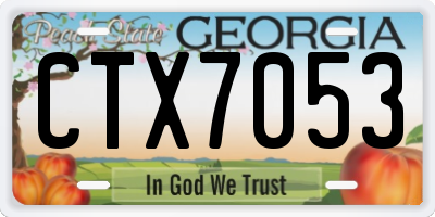 GA license plate CTX7053