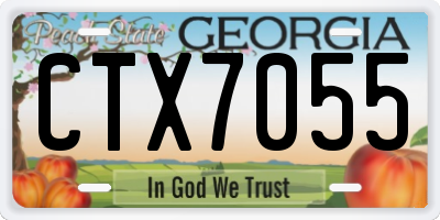 GA license plate CTX7055