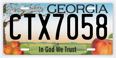 GA license plate CTX7058