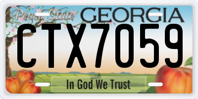 GA license plate CTX7059