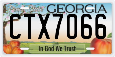 GA license plate CTX7066