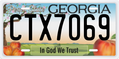 GA license plate CTX7069