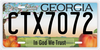 GA license plate CTX7072