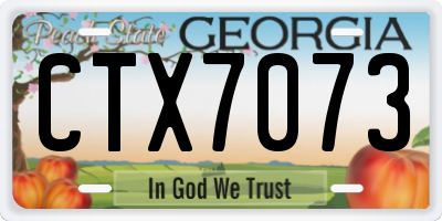 GA license plate CTX7073
