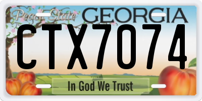 GA license plate CTX7074