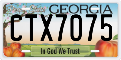 GA license plate CTX7075