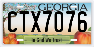 GA license plate CTX7076