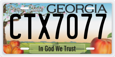 GA license plate CTX7077