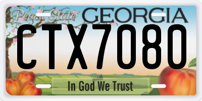 GA license plate CTX7080