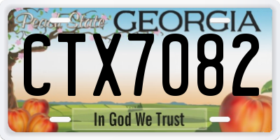 GA license plate CTX7082
