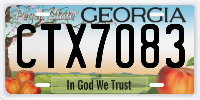 GA license plate CTX7083