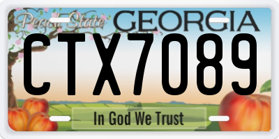GA license plate CTX7089