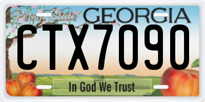 GA license plate CTX7090