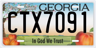 GA license plate CTX7091