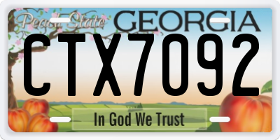 GA license plate CTX7092