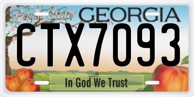 GA license plate CTX7093