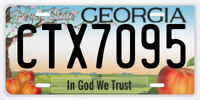 GA license plate CTX7095