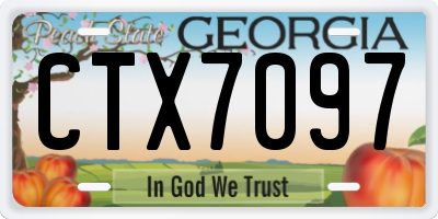 GA license plate CTX7097