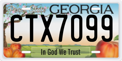 GA license plate CTX7099