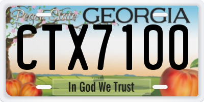 GA license plate CTX7100