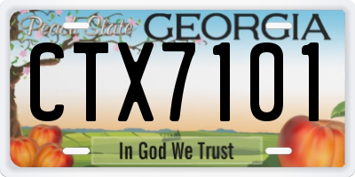 GA license plate CTX7101