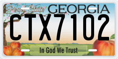 GA license plate CTX7102