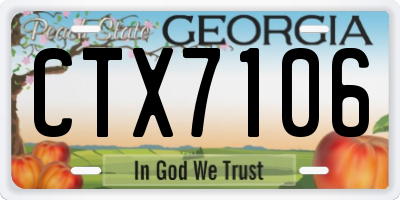 GA license plate CTX7106