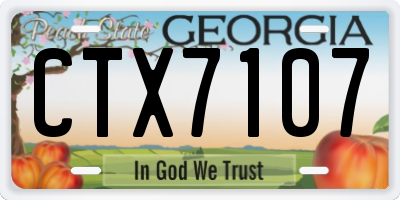 GA license plate CTX7107