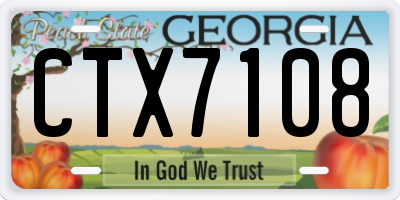 GA license plate CTX7108
