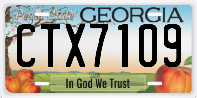 GA license plate CTX7109
