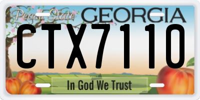 GA license plate CTX7110