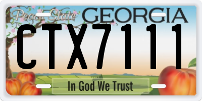 GA license plate CTX7111