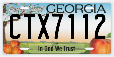 GA license plate CTX7112