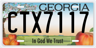 GA license plate CTX7117