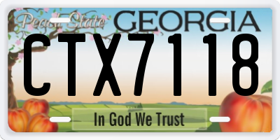 GA license plate CTX7118