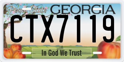 GA license plate CTX7119