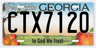 GA license plate CTX7120