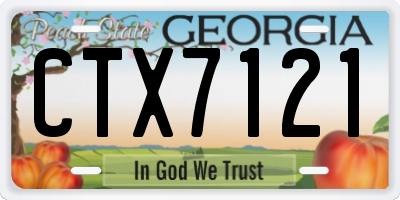 GA license plate CTX7121