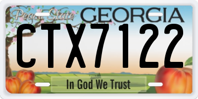 GA license plate CTX7122