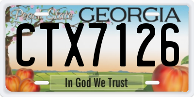 GA license plate CTX7126